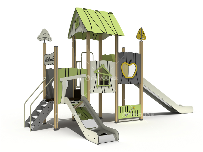 FY195-02抗倍特板滑梯-戶外兒童組合滑梯